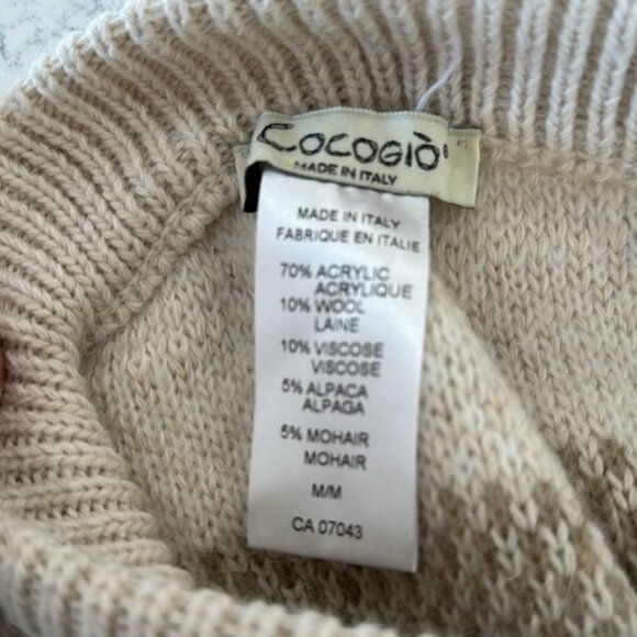 Cocogio Alpaca Wool Blend knit Chevron Crewneck Sweater  size Medium - Picture 5 of 7